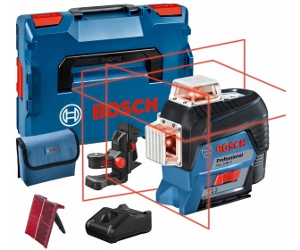 Nivela cu laser Bosch Professional GLL 3-80 C + BM 1 + 12 V 2.0 Ah + L-Boxx