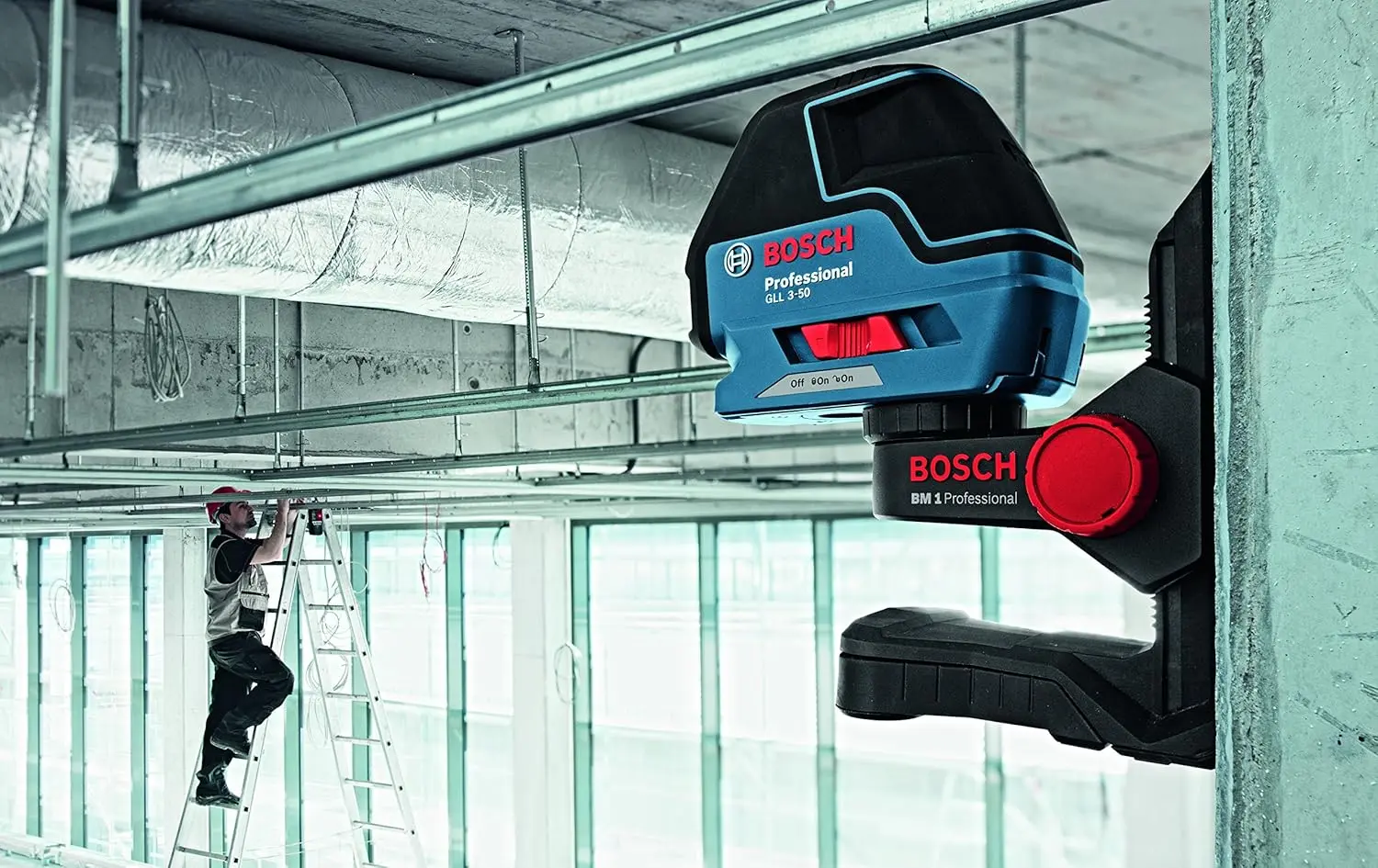 Лазерный уровень Bosch Professional GLL 3-50 + BM1 + LR2 + L-Boxx