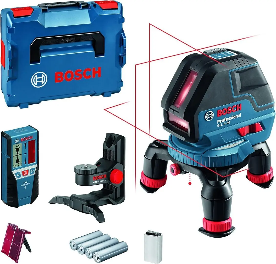 Лазерный уровень Bosch Professional GLL 3-50 + BM1 + LR2 + L-Boxx