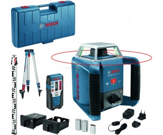 Nivela cu laser rotativa Bosch Professional GRL 400 H + BT 170 HD + GR 240