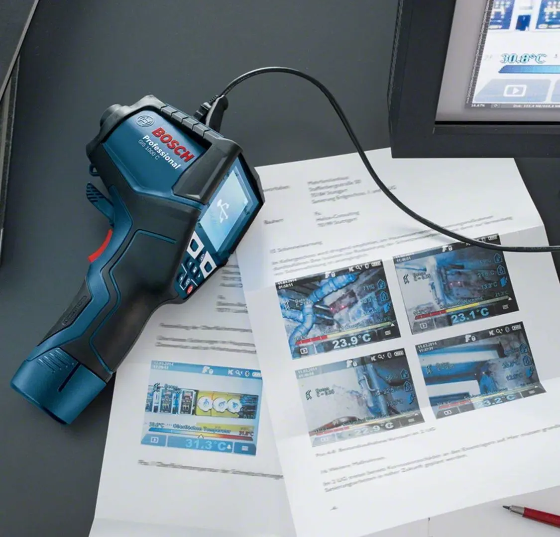 Detector termic Bosch Professional GIS 1000 C + 1.5 Ah + L-Boxx Solo