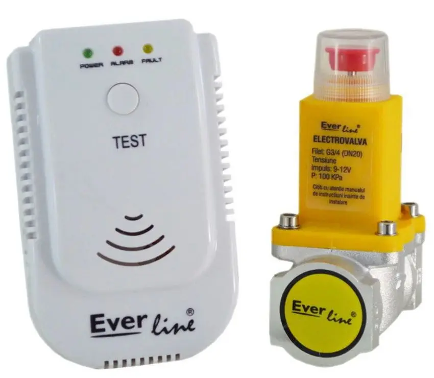 Детектор газа с клапаном Everline 3/4
