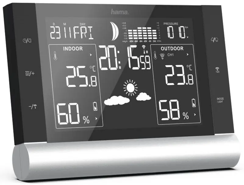 Statie meteorologica Hama Black Line Plus 186418 (Black) - 2