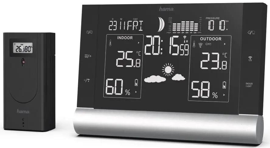 Statie meteorologica Hama Black Line Plus 186418 (Black)