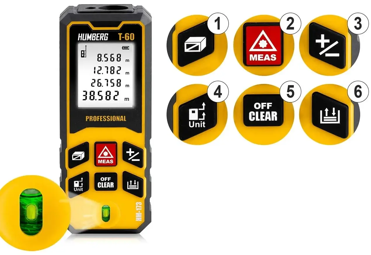 Дальномер лазерный Humberg HM-173 517300 (Yellow/Black) - 4