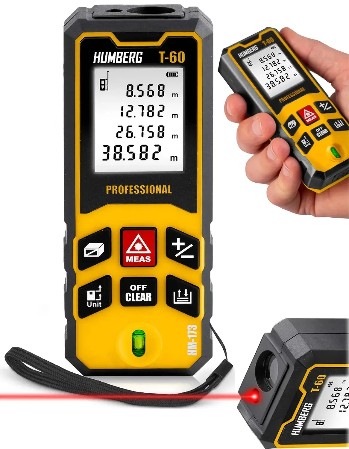 Дальномер лазерный Humberg HM-173 517300 (Yellow/Black) - 10