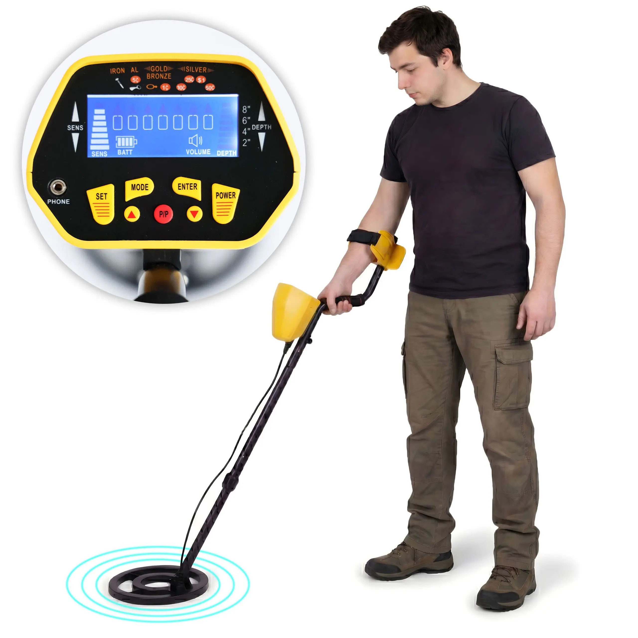 Detector de metale Multistore GC-1028 (Black/Yellow) - 3