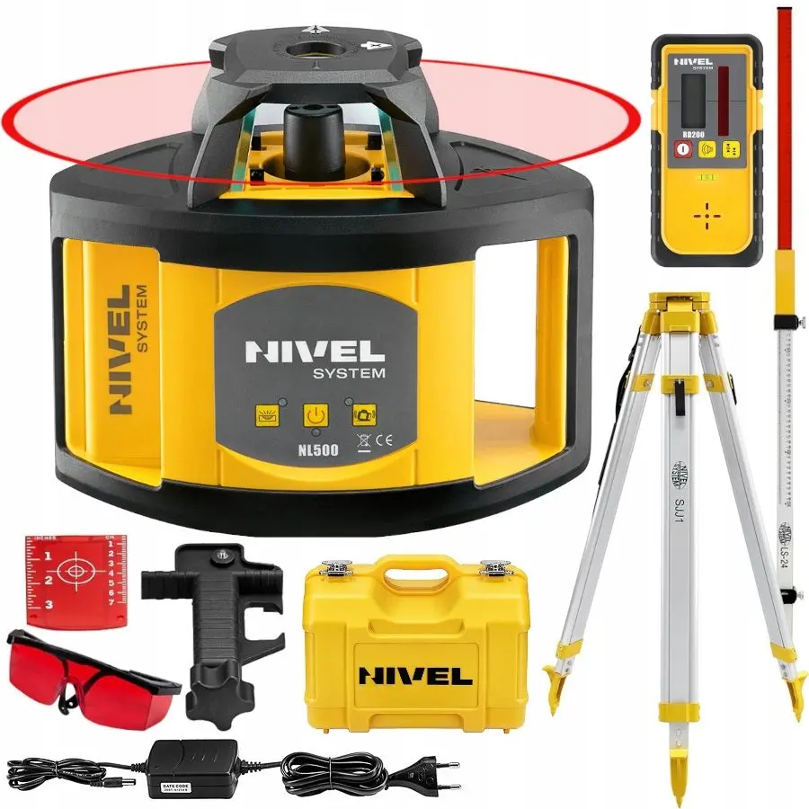 Ротационный лазерный нивелир Nivel System NL500 + RD200+SJJ1+LS-24