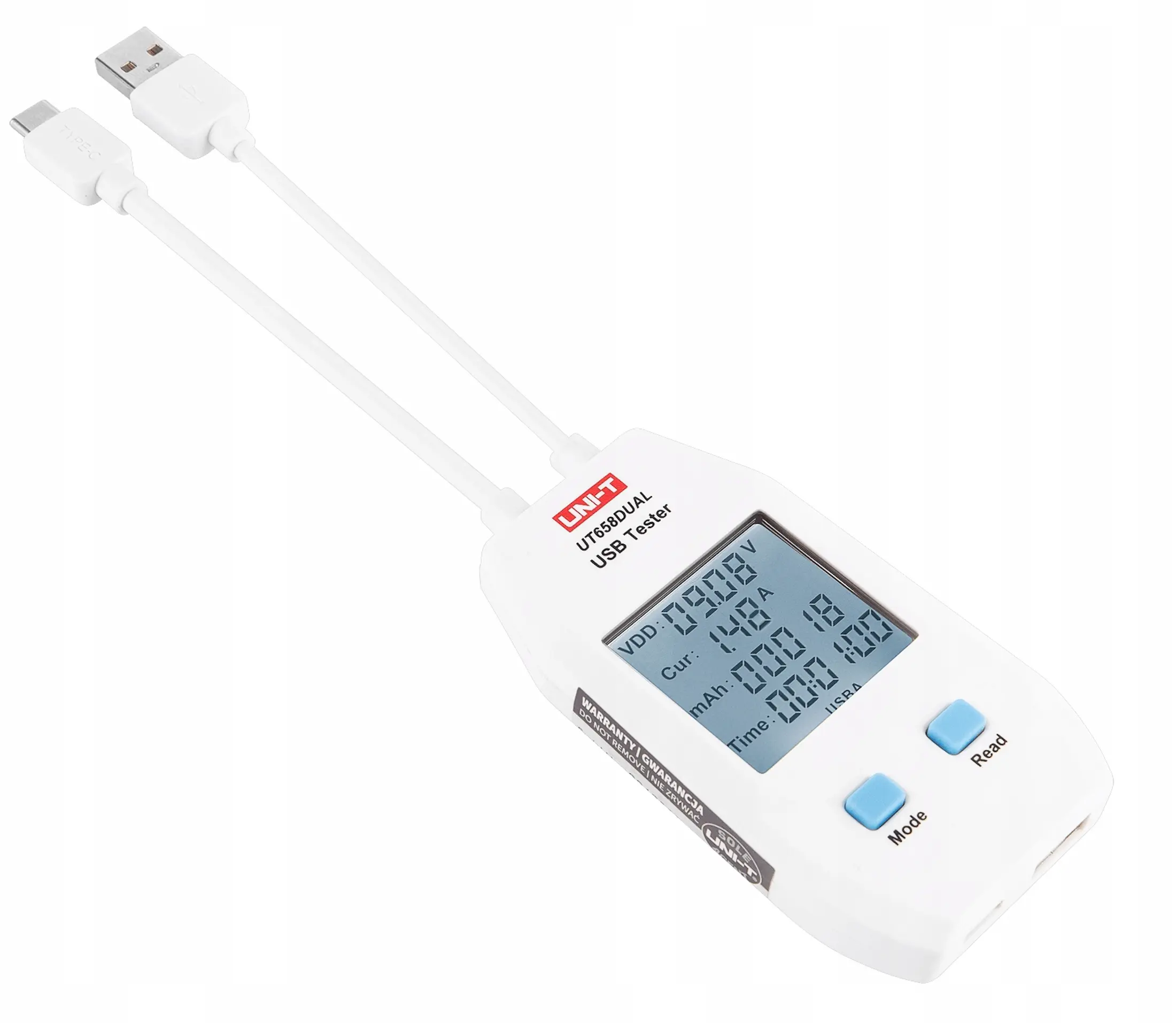 USB-тестер UNI-T UT658Dual (White) - 2
