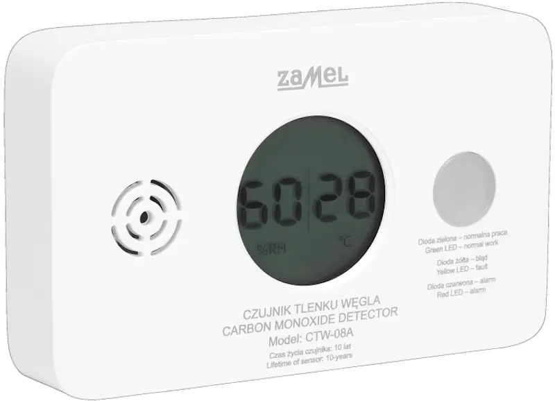 Detector de monoxid de carbon Zamel CTW-08A (White)