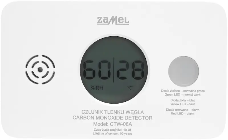 Detector de monoxid de carbon Zamel CTW-08A (White)