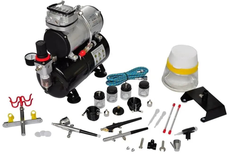 Compresor + set de aerografie VidaXL 140284