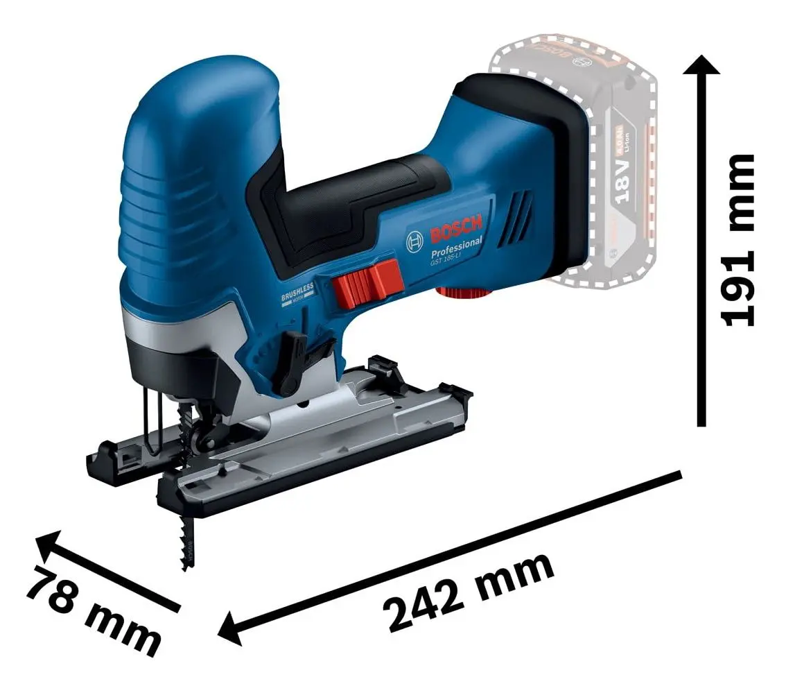 Fierastrau cu acumulator Bosch Professional GST 185-LI 06015B2022 2x4.0 Ah + L-Boxx