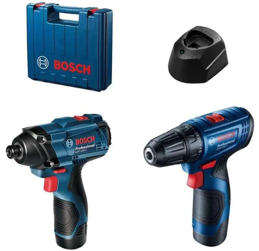 Набор аккумуляторных инструментов Bosch GSR 120-Li + GDR 120-Li + 2xGBA 12V 2.0Ah + GAL 1210 CV + Case