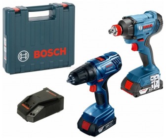 Набор аккумуляторных инструментов Bosch GSR 180-Li + GDX 180-Li + GBA 18V 1.5Ahx2 + Case