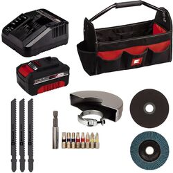 Set de instrumente cu acumulator Einhell TC-AG 18/115 Li + TC-JS 18 Li + TE-CD 18/40 Li + 1x4Ah PXC + Bag 45/22 Thumb