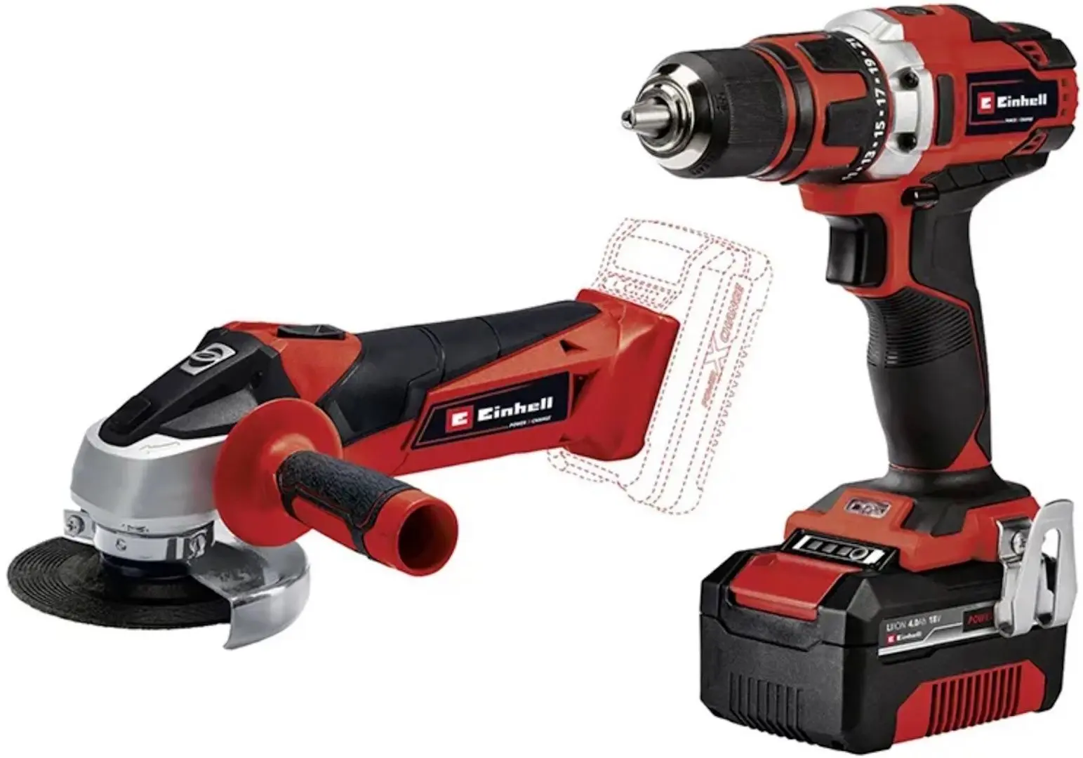 Se scule electrice Einhell TE-TK 18/2 Li Kit (CD+AG)