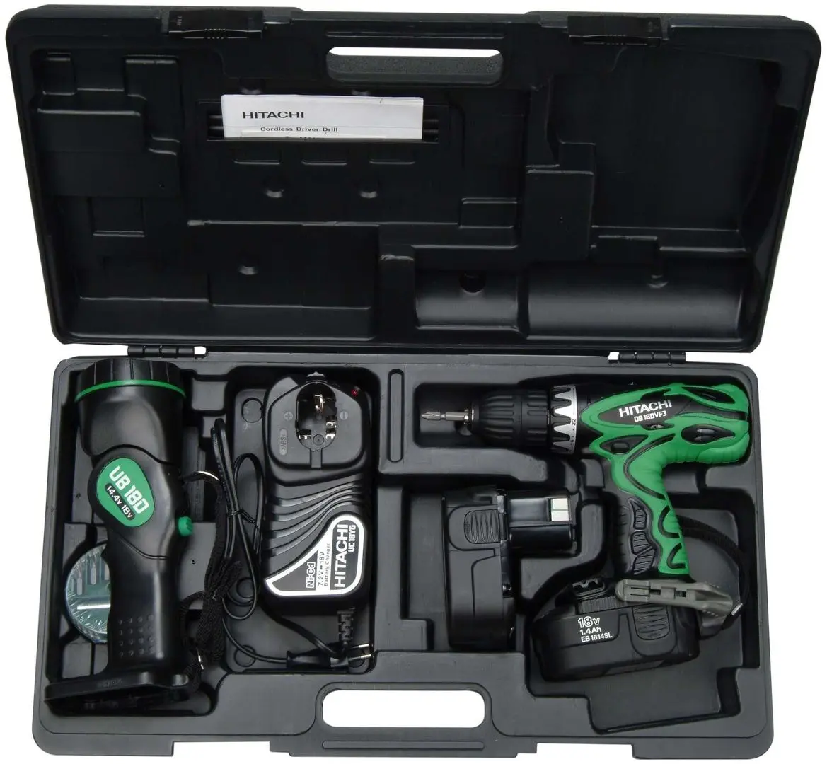 Set de instrumente cu acumulator Hitachi DS18DVF3-RB