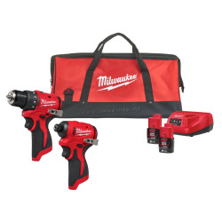 Set instrumente cu acumulator Milwaukee M12 BLPP2D-202B (4933500139)