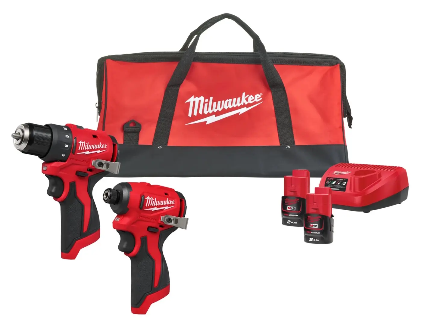 Набор аккумуляторных инструментов Milwaukee M12 BLPP2D-202B (4933500139)
