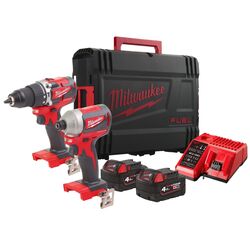 Набор аккумуляторных инструментов Milwaukee M18 CBLPP2A-402C