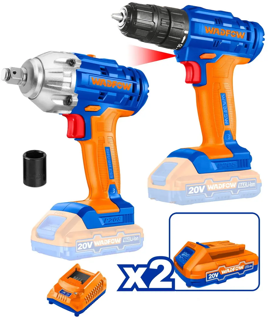 Набор аккумуляторных инструментов Wadfow WCK2017