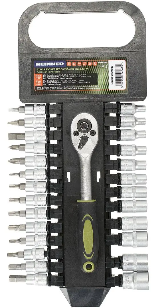 Набор ключ с трещоткой + биты Heinner CTSM020