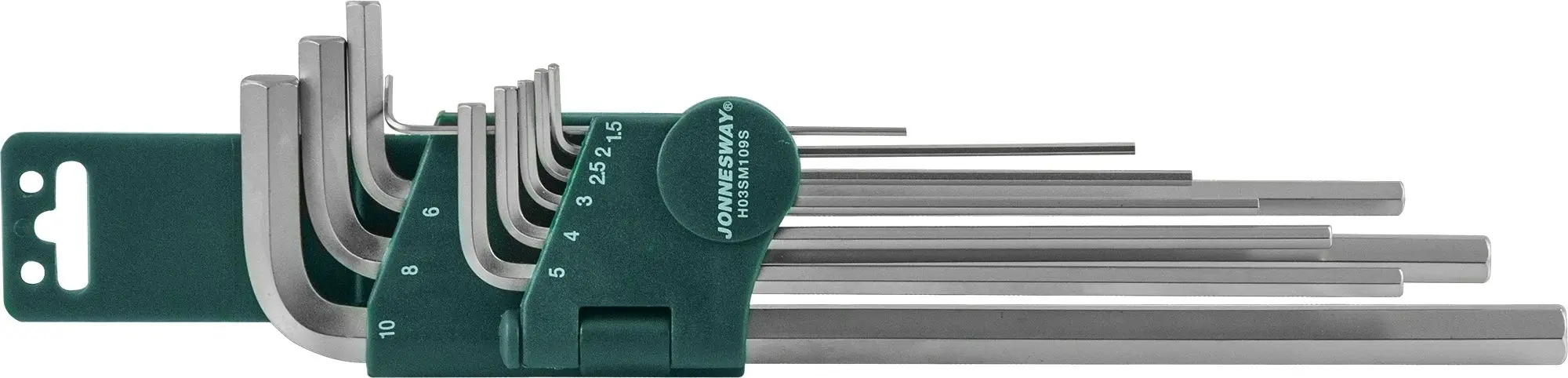 Набор шестигранных ключей Jonnesway Extra Long H02SM109SL