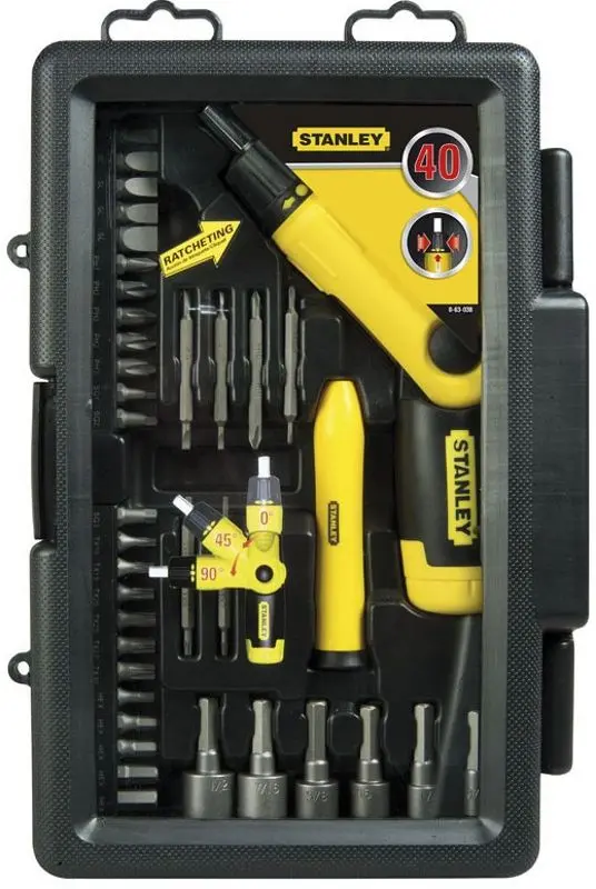 Набор бит и торцевых головок c трещеткой Stanley Pistol Grip Ratchet 38pcs - 6