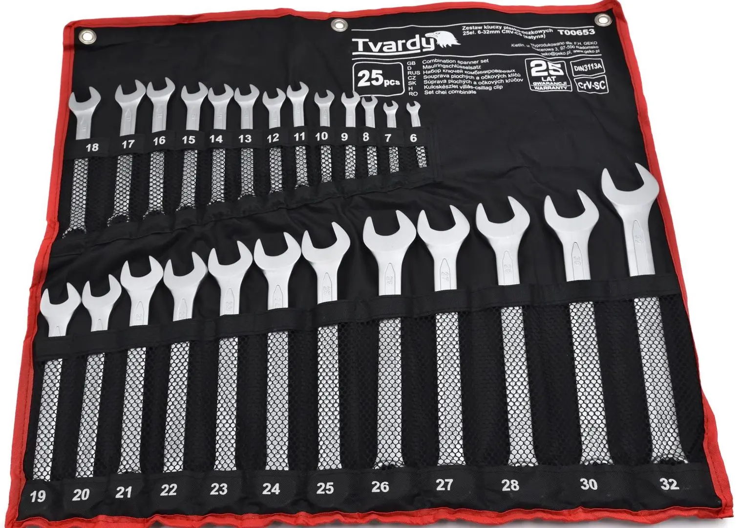 Набор комбинированных ключей Tvardy T00653