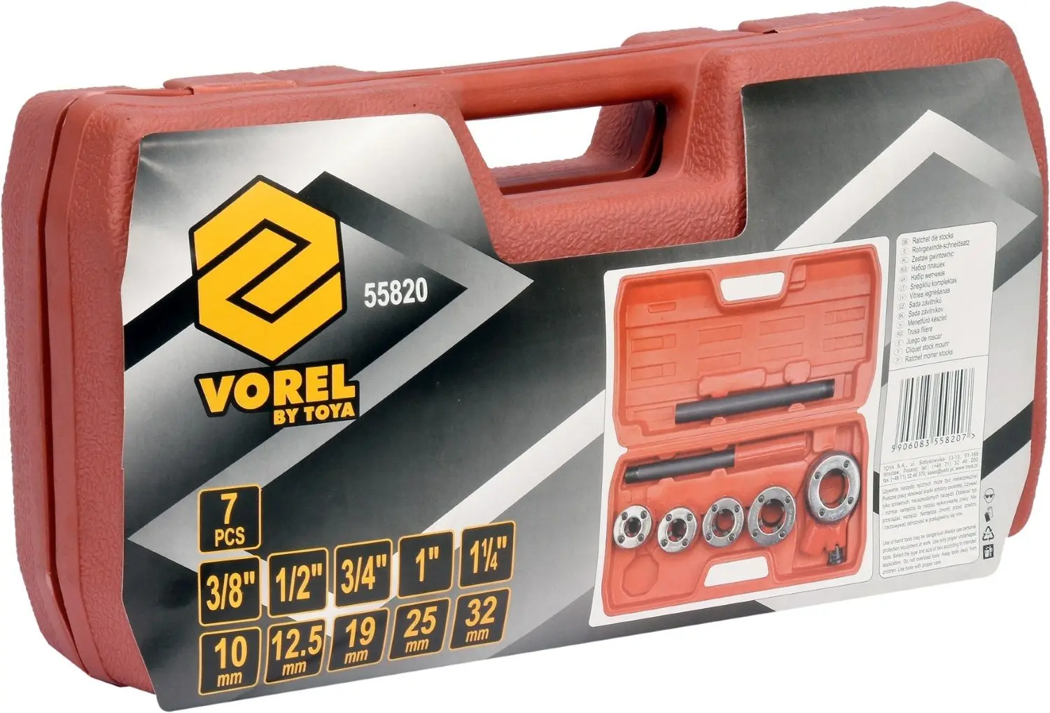 Набор резьбонарезных головок Vorel 55820