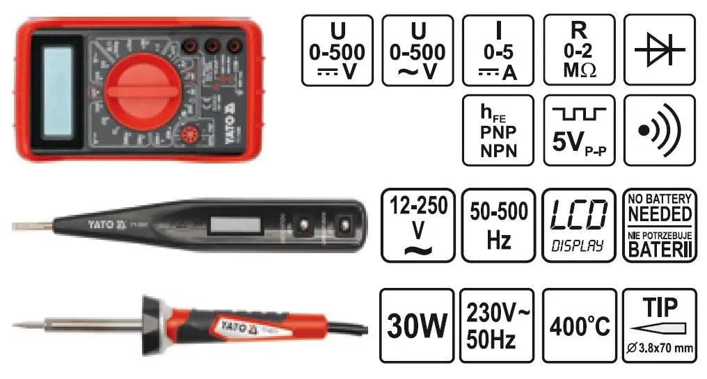 Набор инструментов для электрика Yato YT-39009