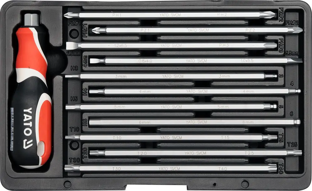 Набор отвертка+ насадки Yato YT-2797