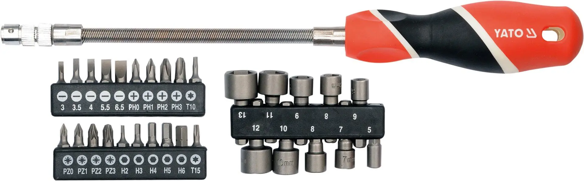 Отвертка гибкая с битами Yato YT-25972