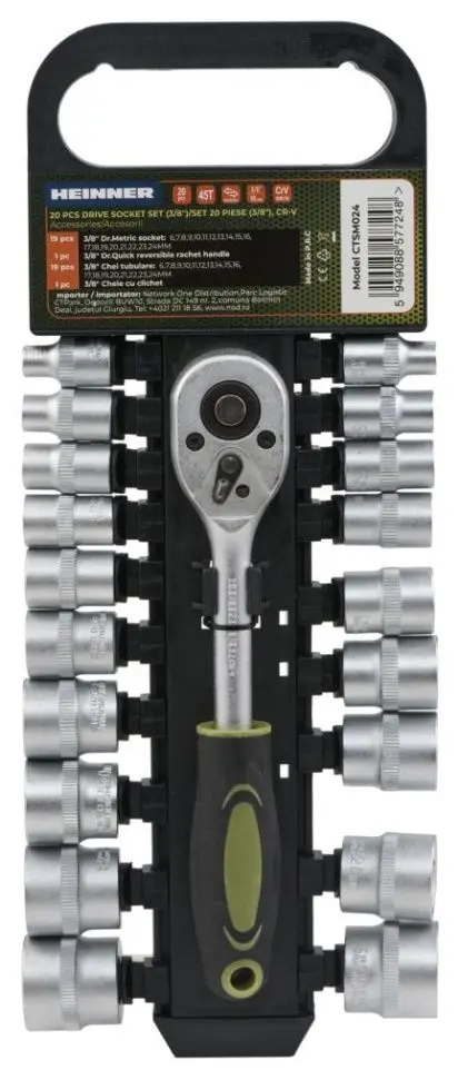 Набор торцевых головок с трещоткой Heinner CTSM024 - 3