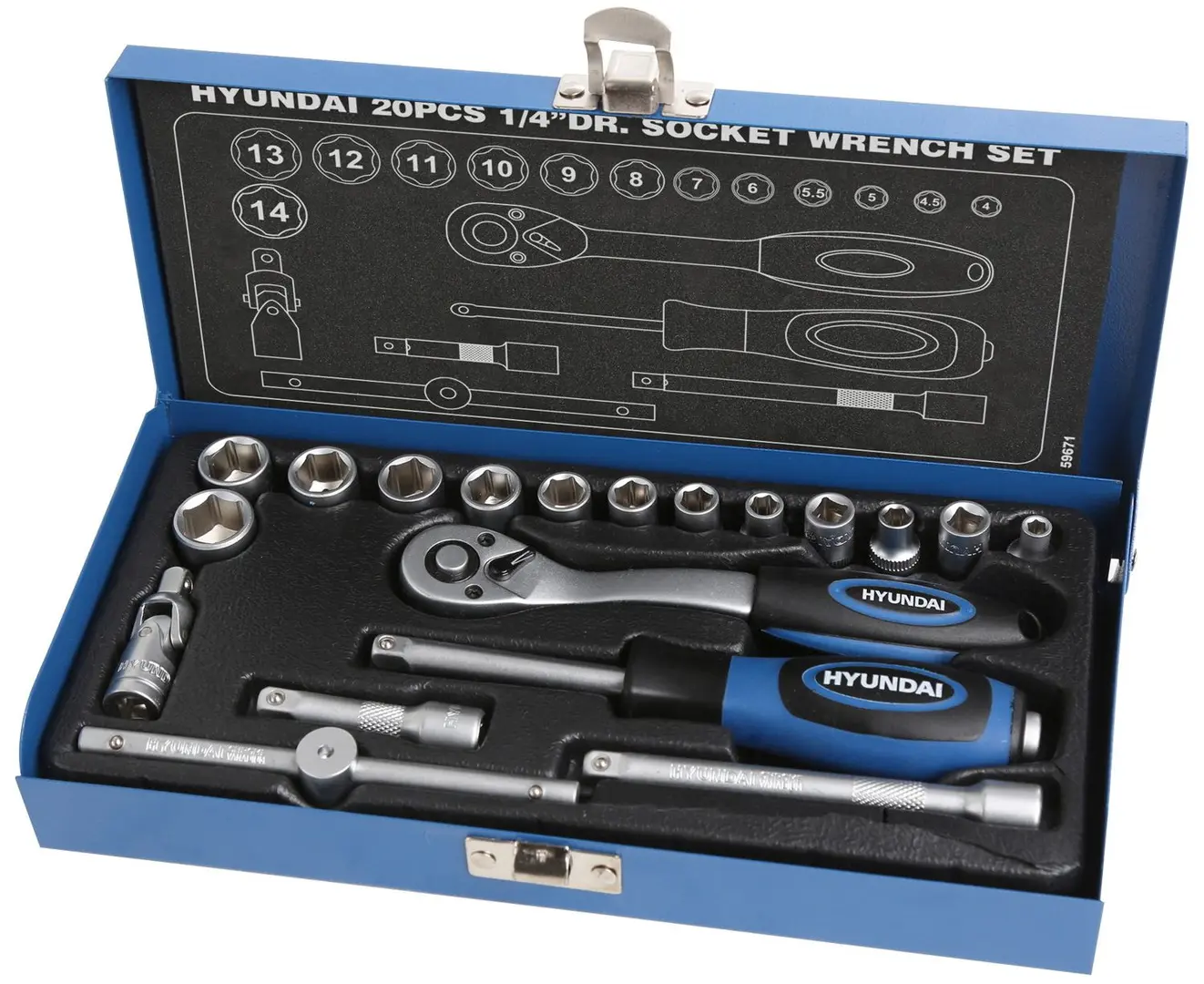 Набор торцевых головок с трещоткой Hyundai HY-59671
