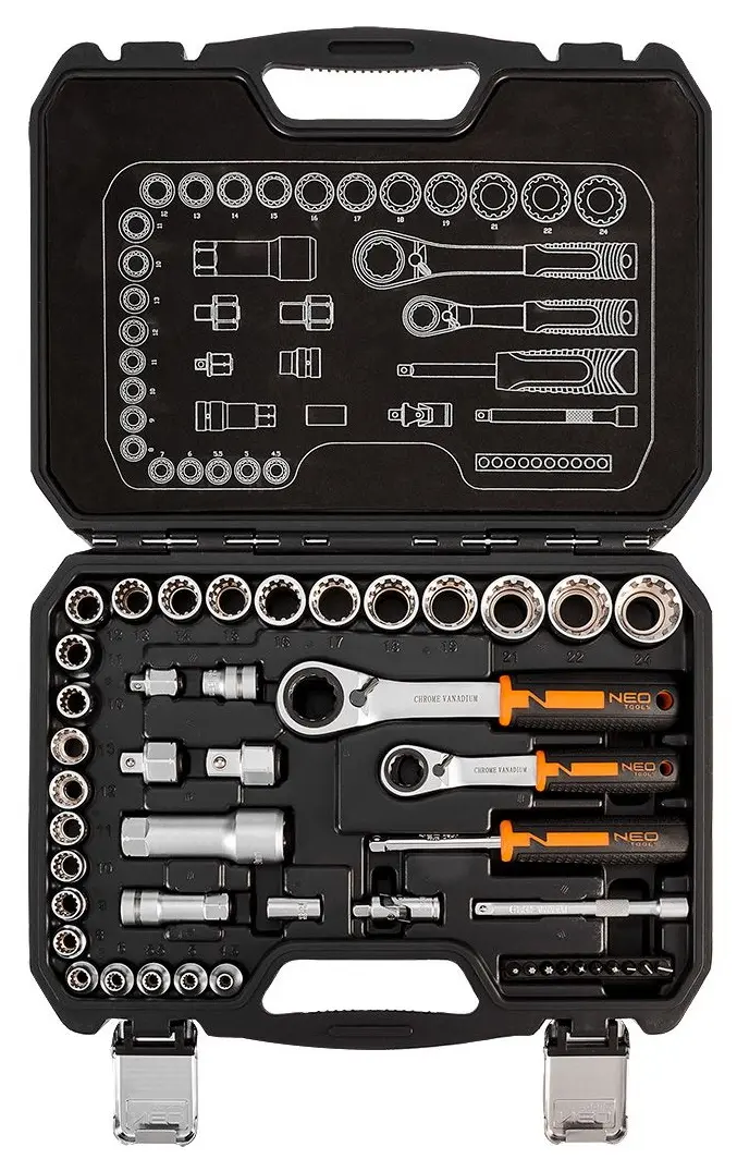 Набор торцевых головок с трещоткой Neo Tools 10-019