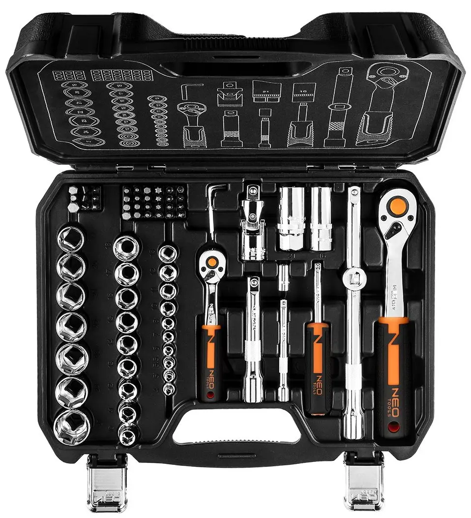 Набор торцевых головок с трещоткой Neo Tools 10-054