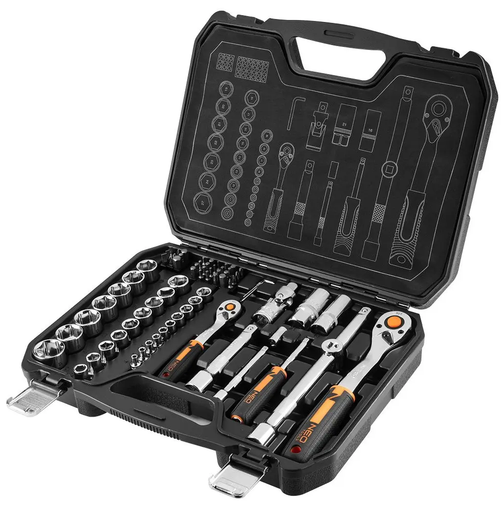 Набор торцевых головок с трещоткой Neo Tools 10-054