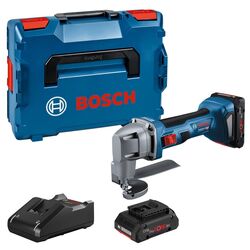 Foarfece de taiat tabla Bosch Professional GSC 18V-16 E 2x4.0 Ah + L-Boxx