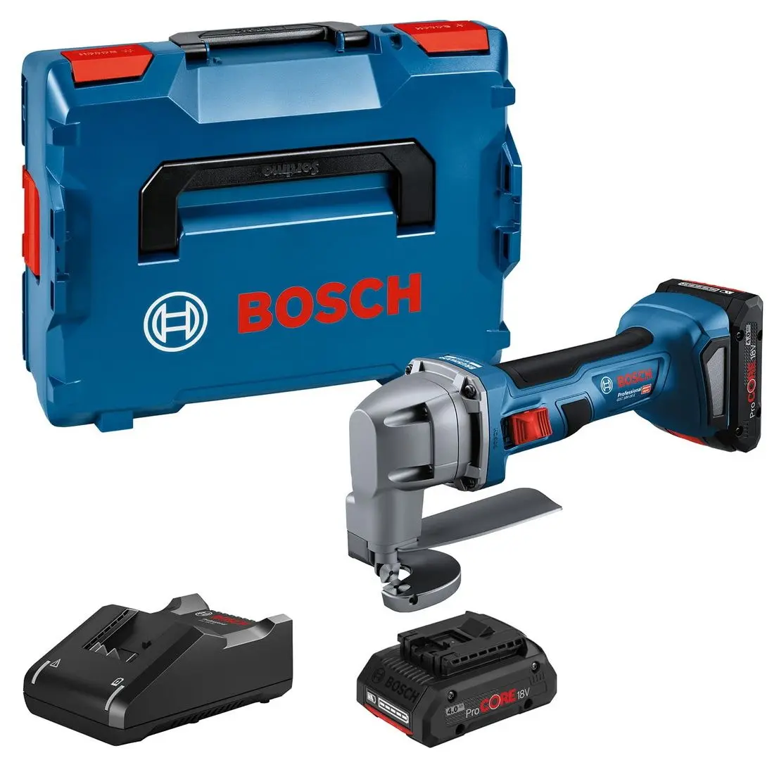 Foarfece de taiat tabla Bosch Professional GSC 18V-16 E 2x4.0 Ah + L-Boxx