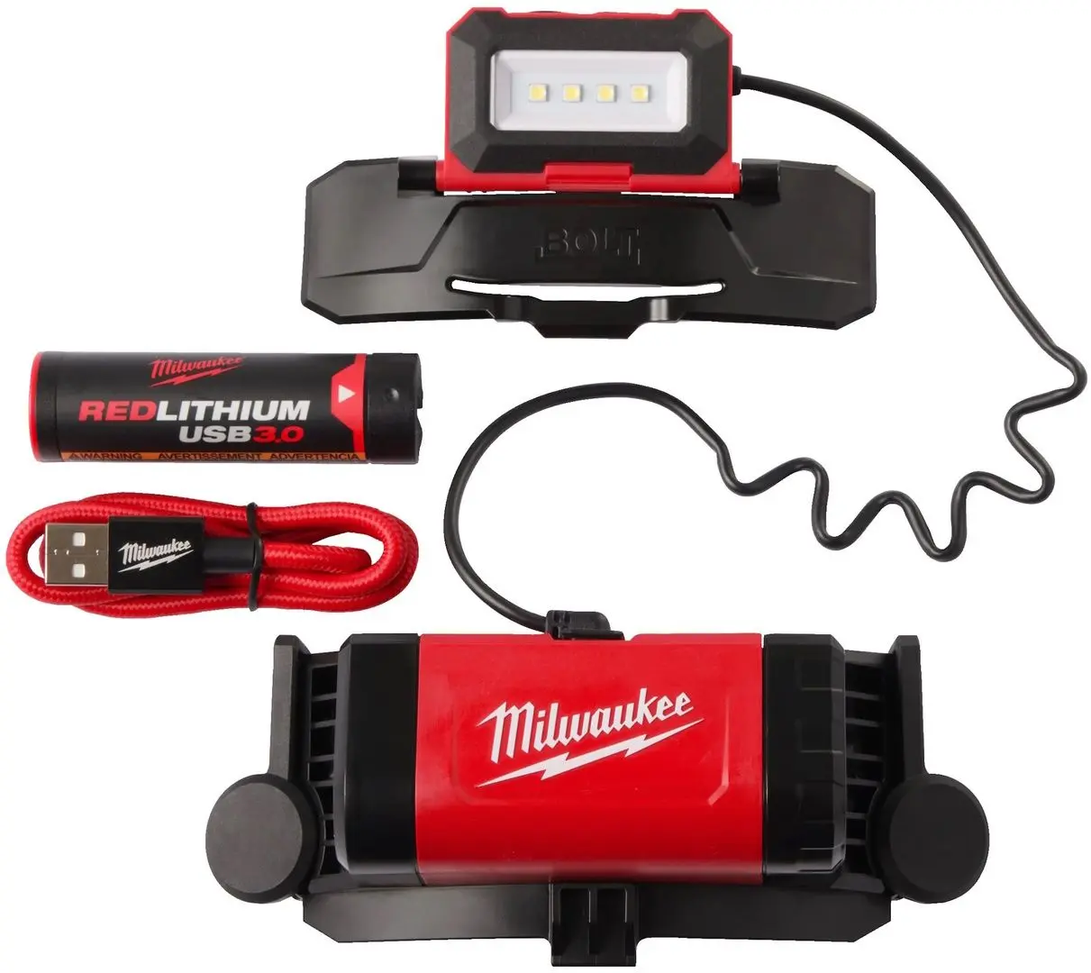 Налобный фонарь Milwaukee L4 BOLTHL-301 (Black/Red)