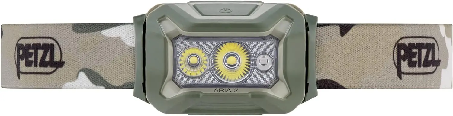Lanterna frontala Petzl Aria 2 RGB Camo E070BA01 (Beige/Green)