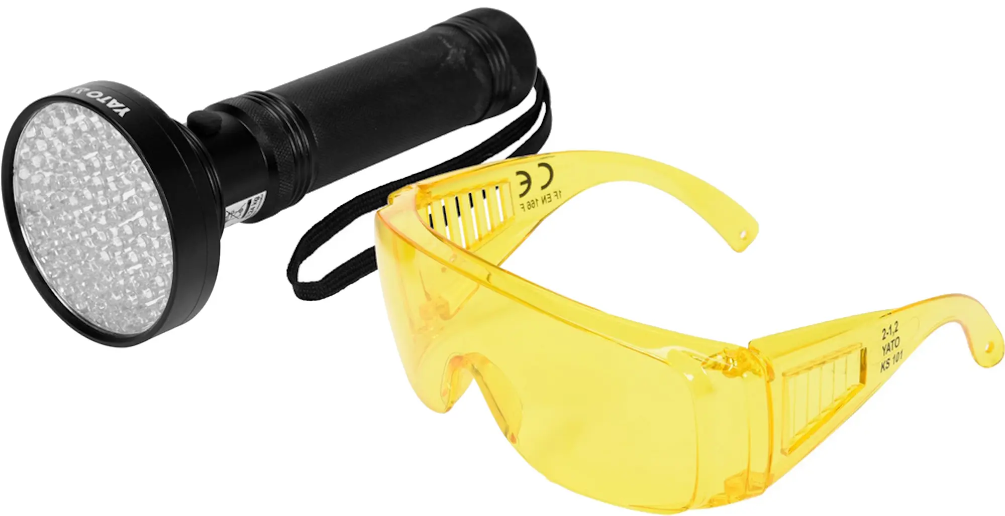 Набор светодиодный фонарь + очки Yato YT-08582