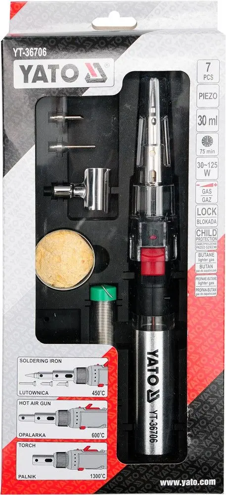 Ciocan de lipit cu gaz Yato YT-36706 (Black/Silver)