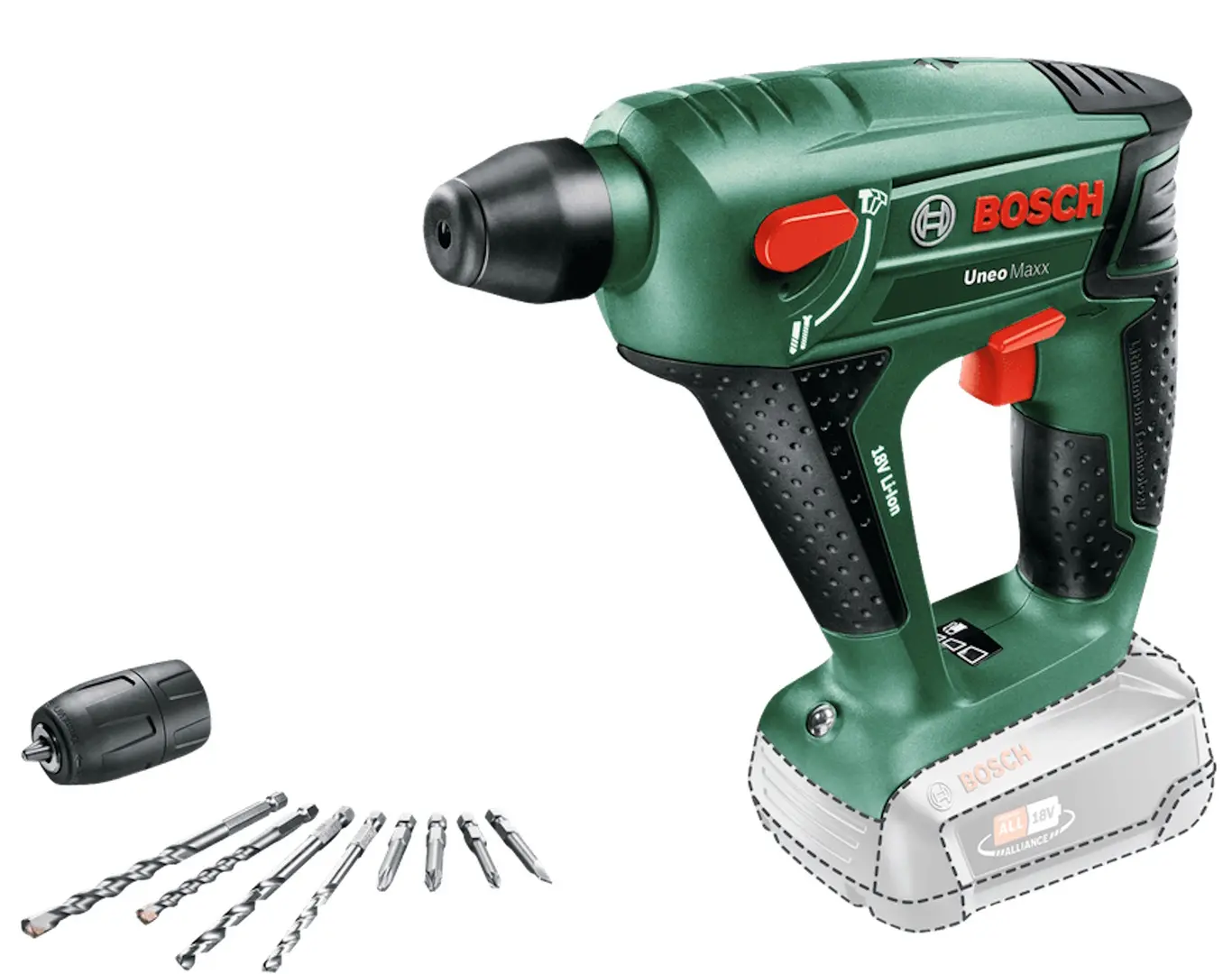 Аккумуляторный перфоратор Bosch Uneo Maxx (060395230C)