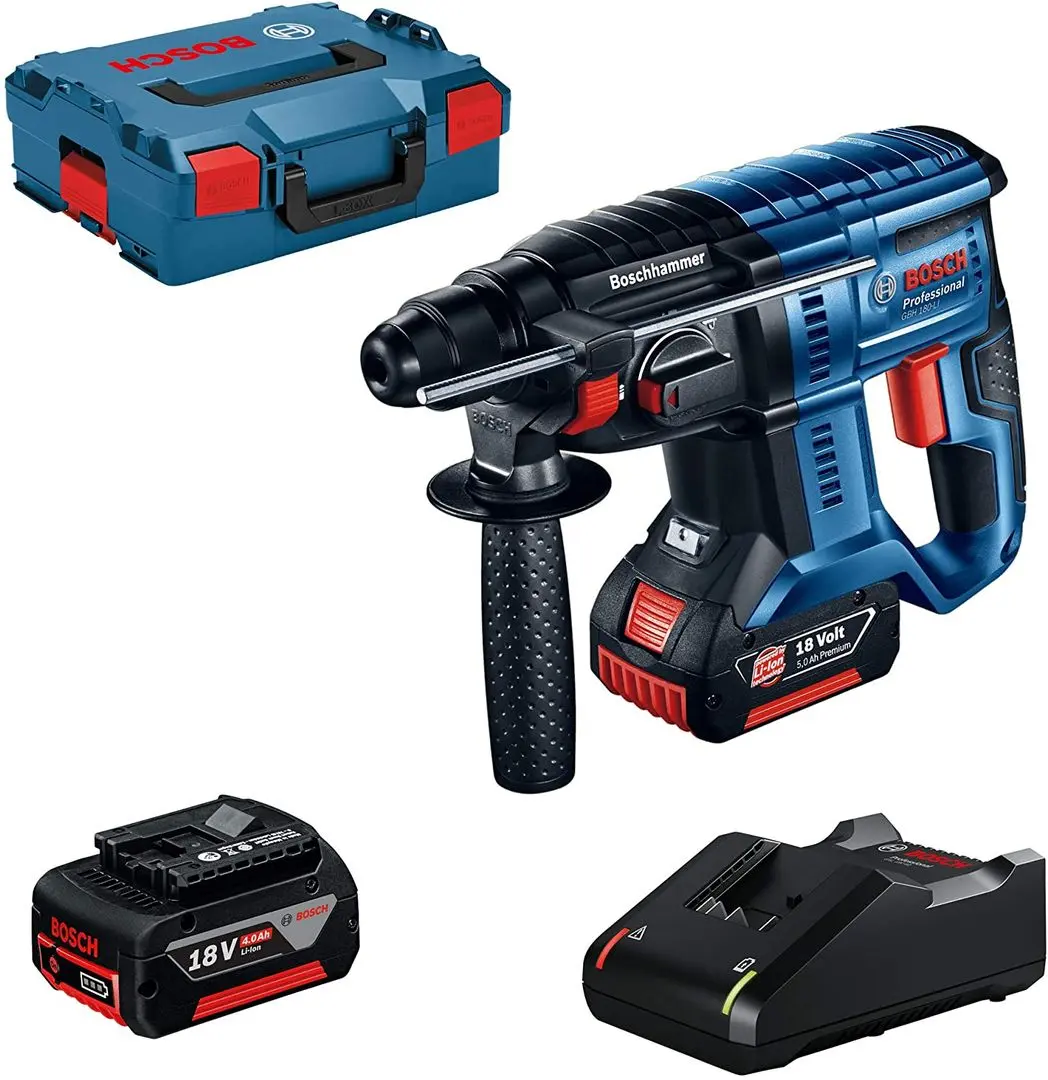 Ciocan rotopercutor cu acumulator Bosch Professional GBH 180-LI + Akku Li-Ion 4.0 Ahx2 + GAL 18V-40