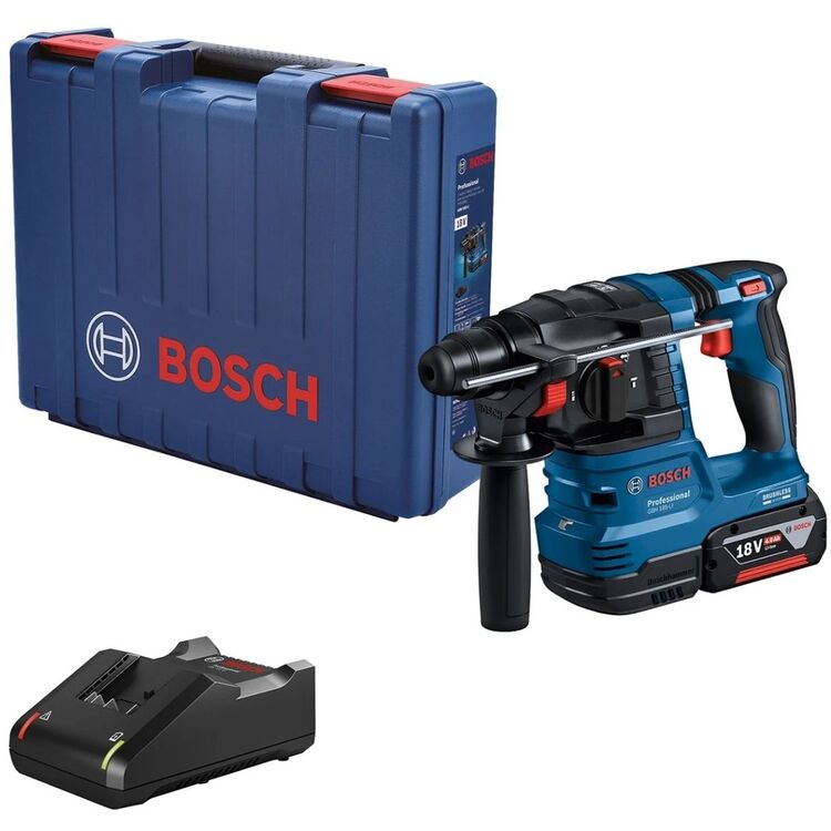 Ciocan rotopercutor Bosch GBH 185-LI + GBA 18V 4.0Ah x1 + GAL 18V-40 + Case