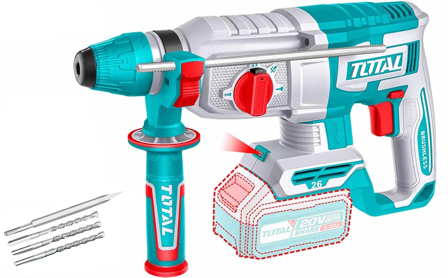 Perforator cu acumulator Total TRHLI20268