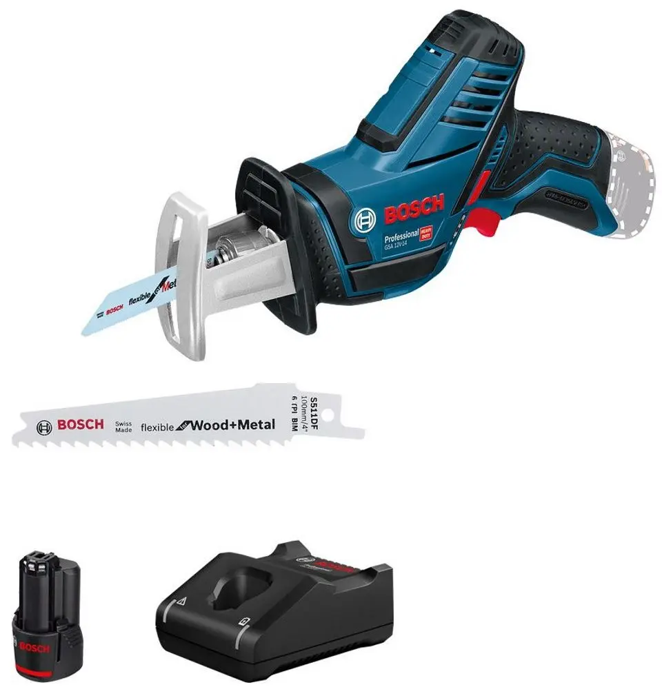 Аккумуляторная сабельная пила Bosch GSA 12V-14 + GBA 12V 2.0Ah + GAL 12V-40